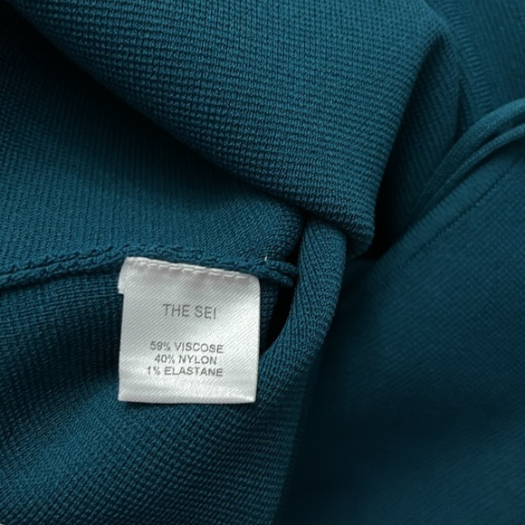 THE SEI Double Strap Teal Midi Sheath Dress Size Medium - Picture 6 of 10